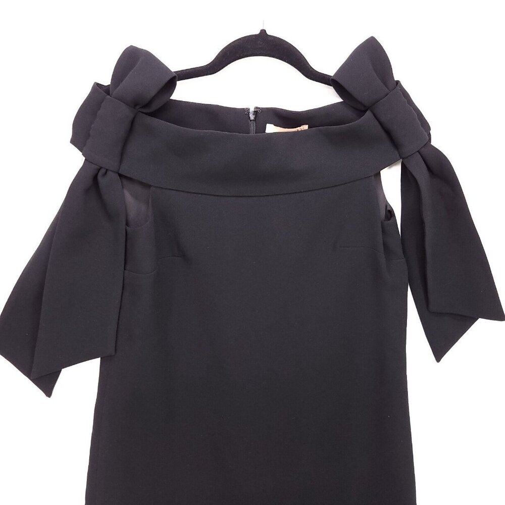 OVV Coktail Dress Black Mini Off Shoulder Big Bow Detail Classic Size Small - Picture 3 of 13